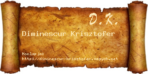 Diminescur Krisztofer névjegykártya