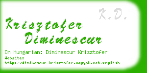 krisztofer diminescur business card